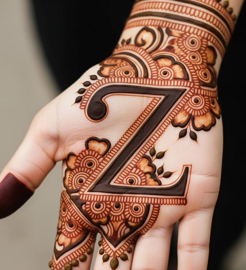 z mehndi design for front hand