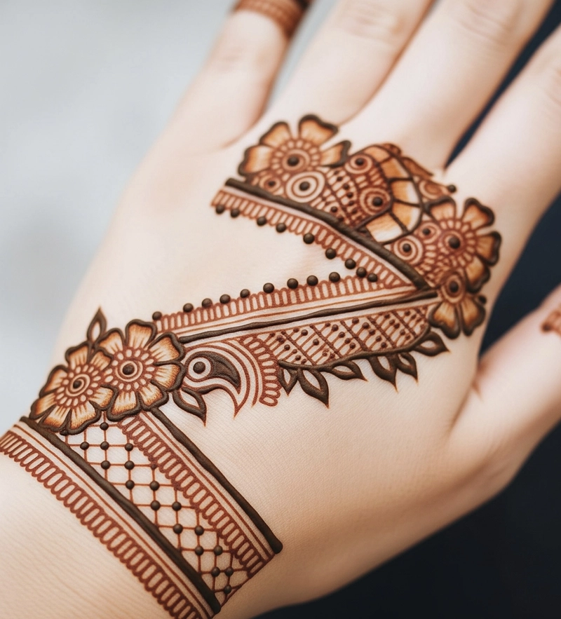 z mehndi design on fingers
