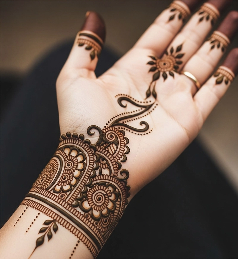 z mehndi design on wrist