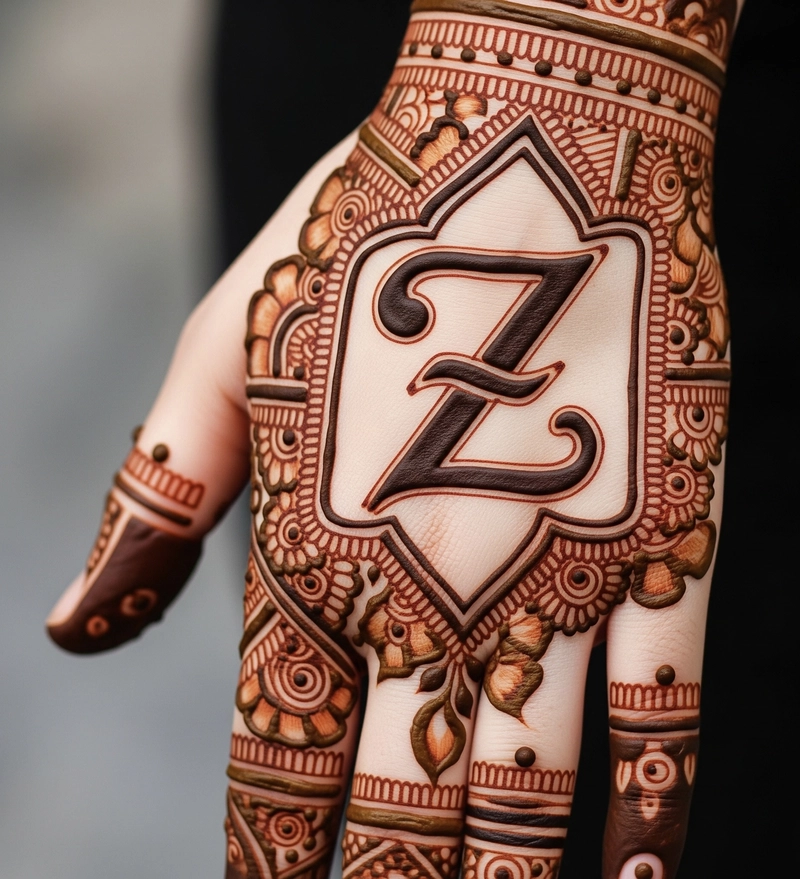 z mehndi design simple pic