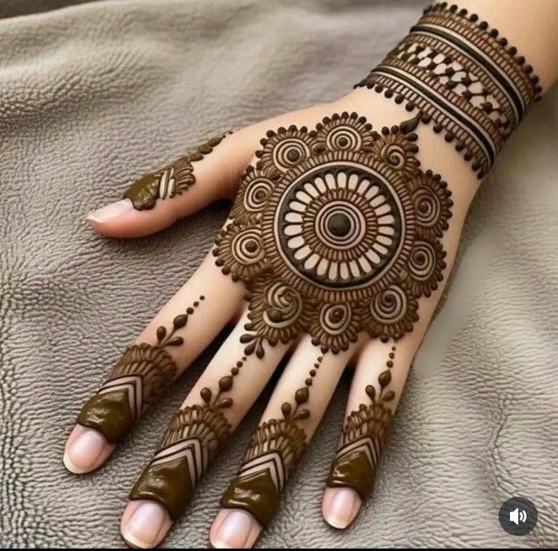 Gol Mehndi Design Photo bridal hand circular mehndi