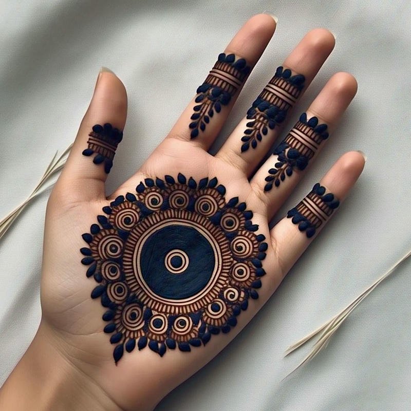 Gol Mehndi Design Photo detailed round mehndi inspiration