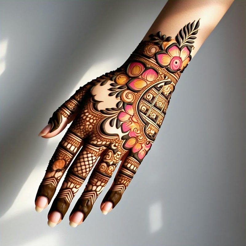 Mehndi Design Front Hand Unique simple pattern