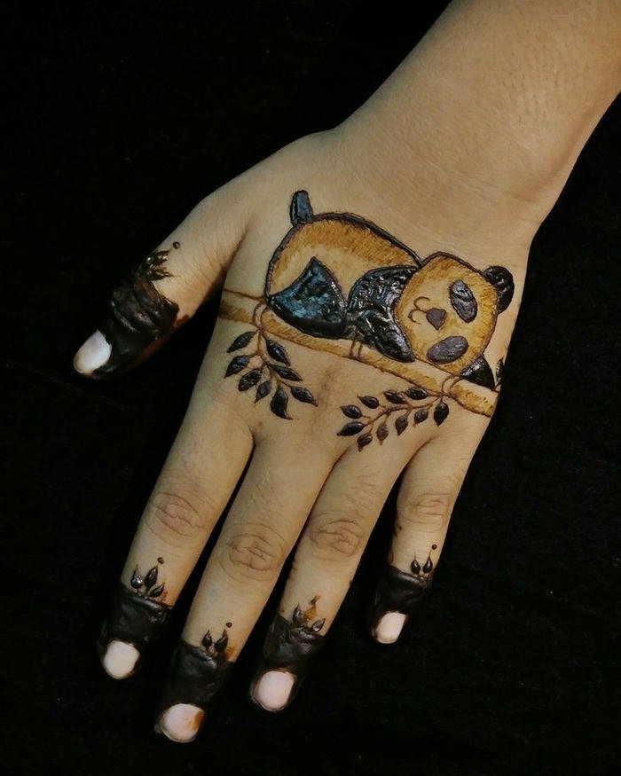 Mehndi Design Panda trendy panda motif henna inspiration