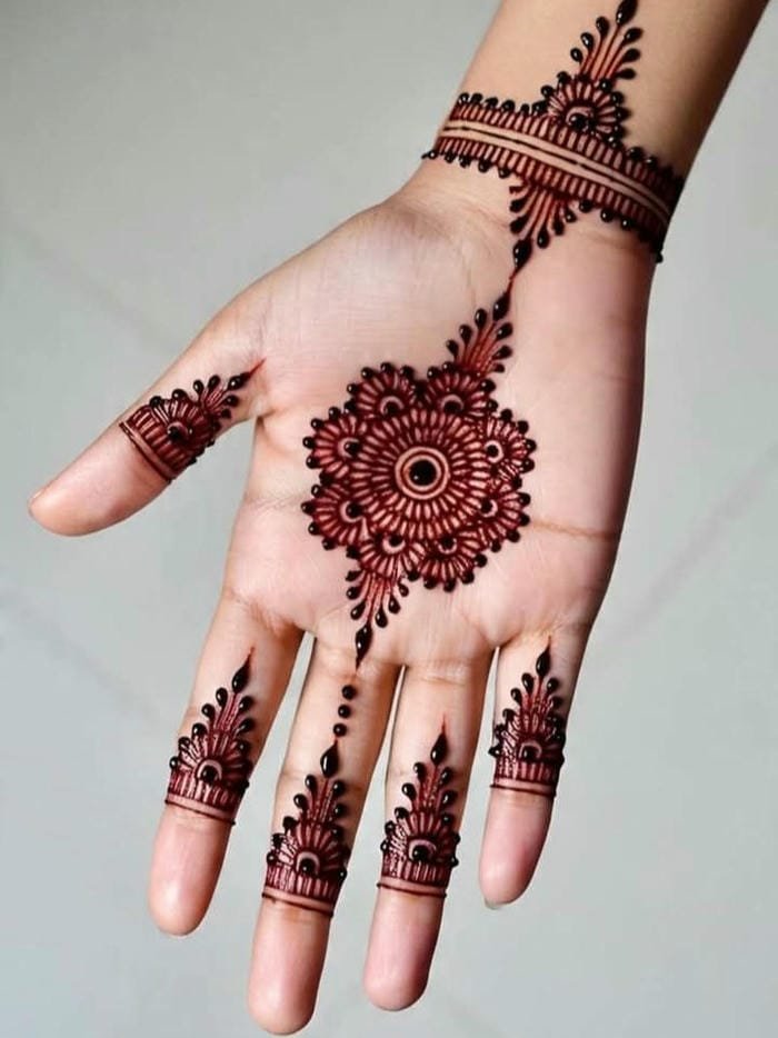 Mehndi Design Rakhi floral pattern festive look