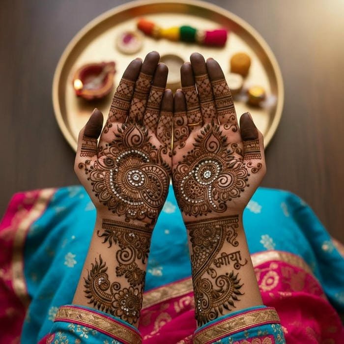 Mehndi Design Rakhi simple cute festival design