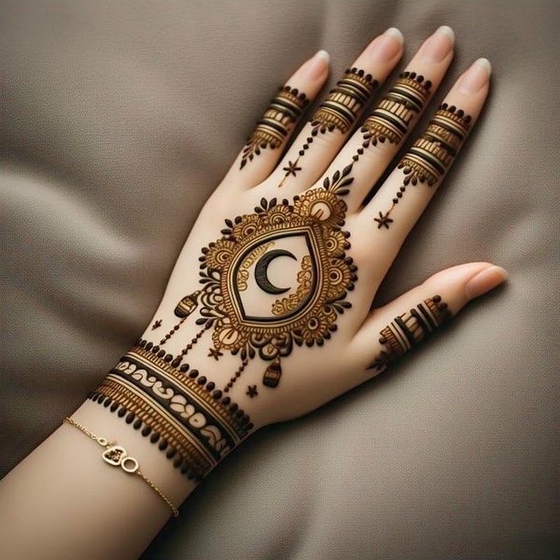 Mehndi Design Unique Front Hand bridal style