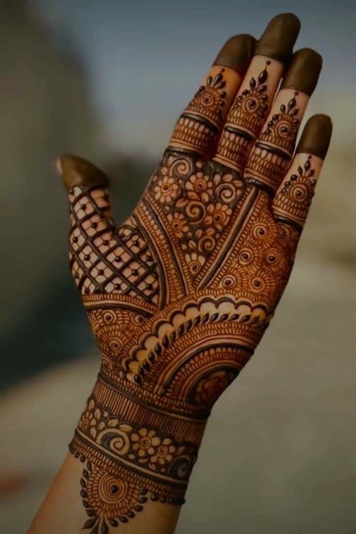Mehndi Design Upper Hand beautiful Indian henna artwork