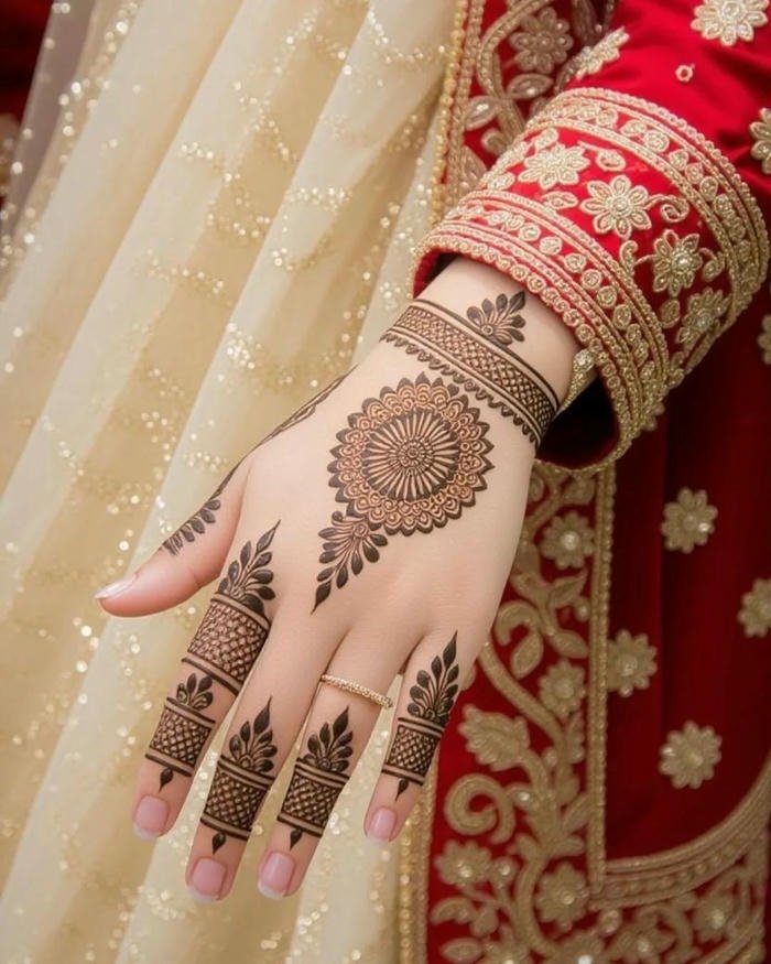 Mehndi Design Upper Hand trendy festive henna design
