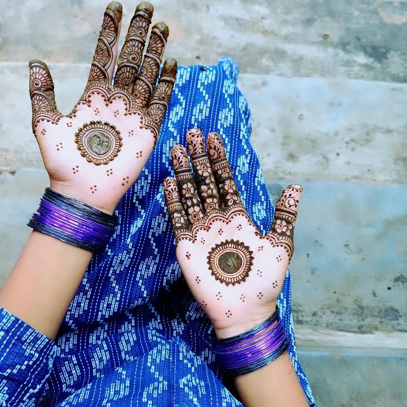Mehndi Gol Design Photo floral circular motif