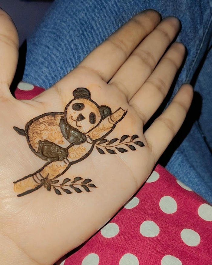 Panda Mehndi Design fun panda motif mehndi artwork