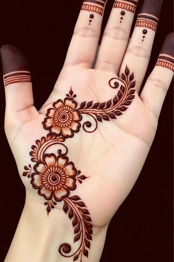 Rakhi Mehndi Design simple floral festive style