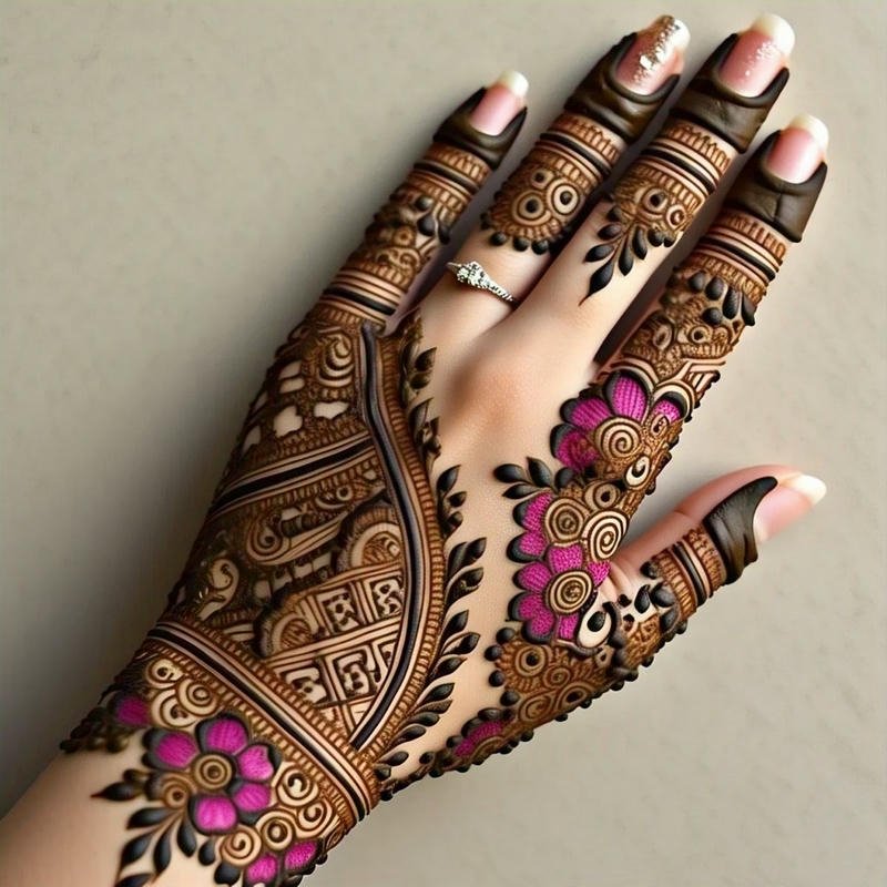 Unique Mehndi Design Front Hand beautiful henna art
