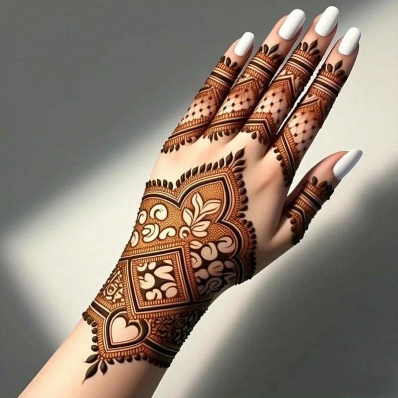 Unique Mehndi Design Front Hand bridal inspiration
