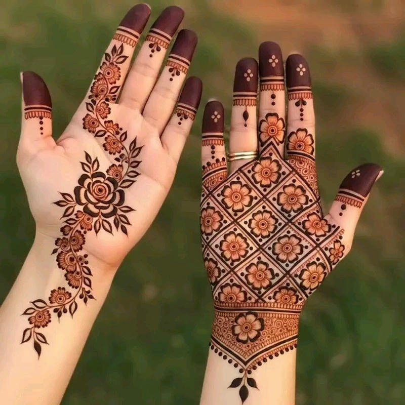Unique Mehndi Design Front Hand simple modern look