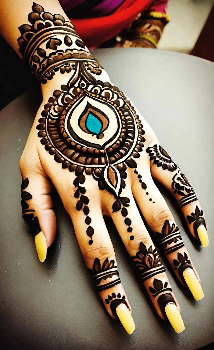 aesthetic cartoon mehndi design