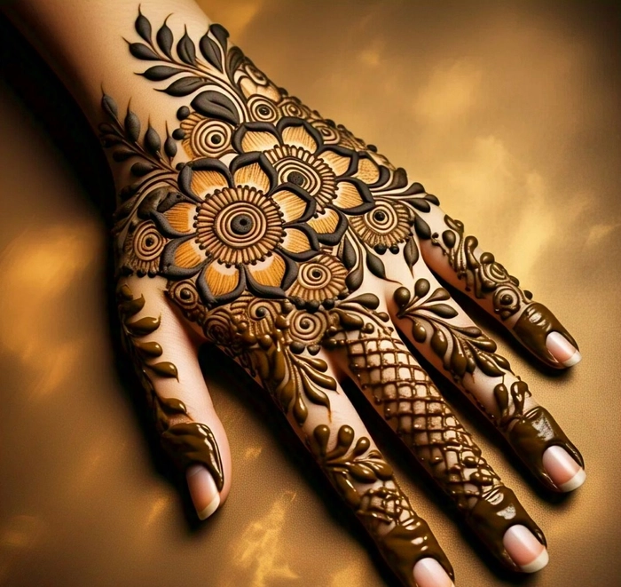 aesthetic palm mehndi design