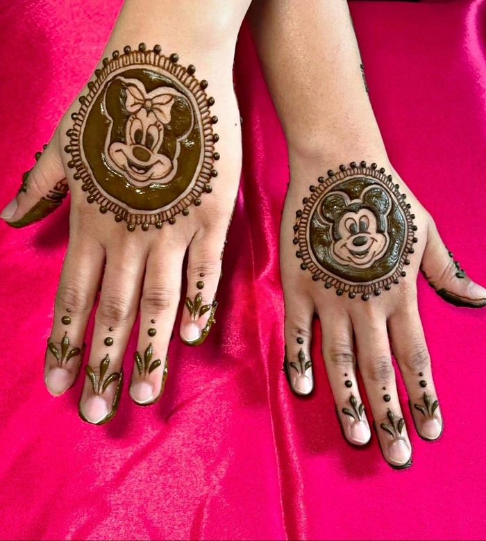 back hand cartoon mehndi designs