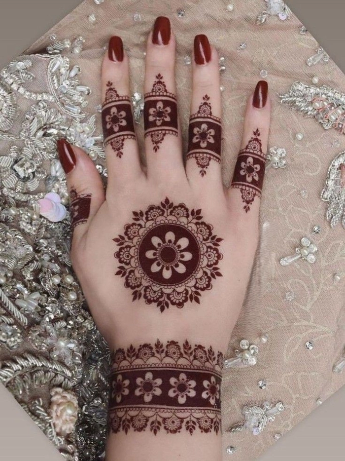 back hand gol tikki mehndi design