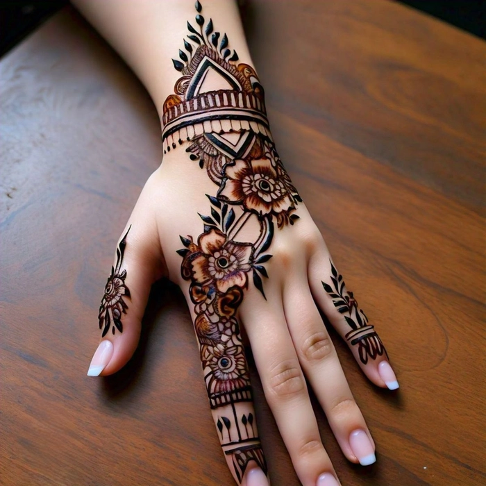 back hand gorgeous mehndi design