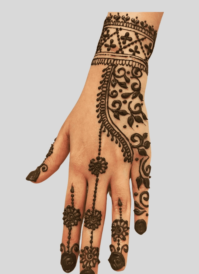back hand mehndi design for sawan