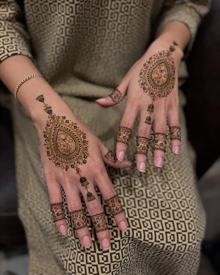 back hand rakhi mehndi design