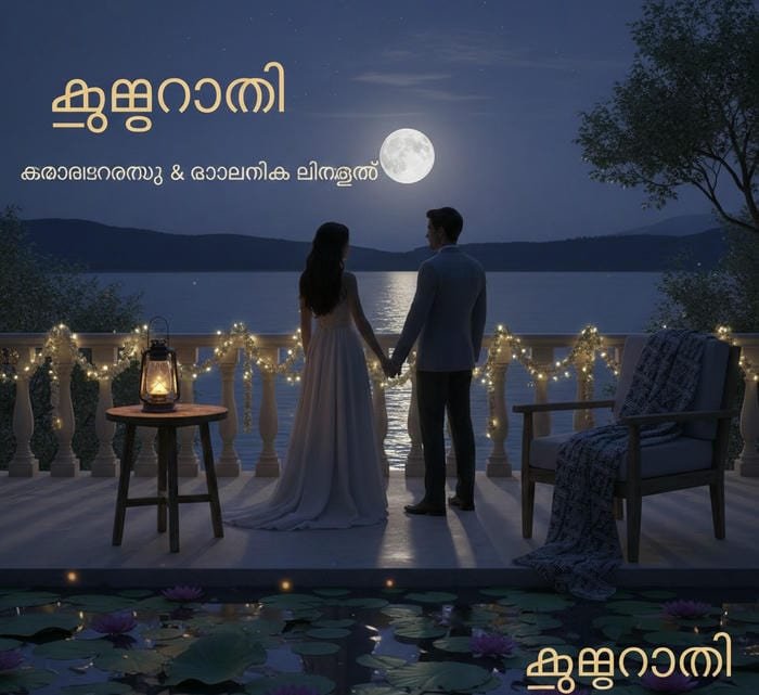 calming malayalam night illustration