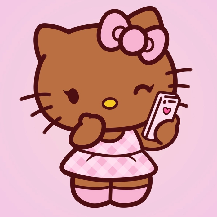 cartoon brown skin hello kitty pfp