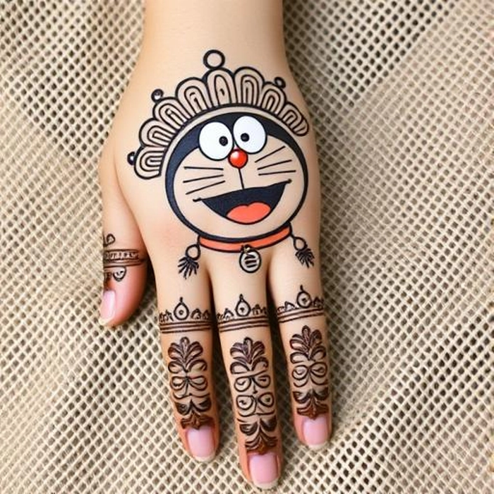 cartoon doraemon mehndi design