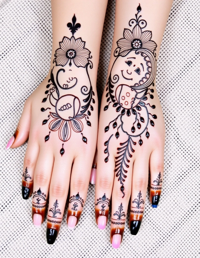 cartoon mehndi design easy simple and beautiful
