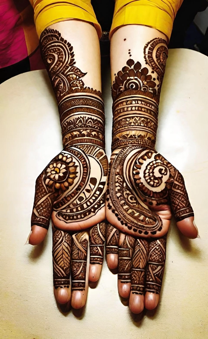 cartoon mehndi design front hand