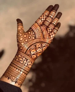 checks mehndi design front hand