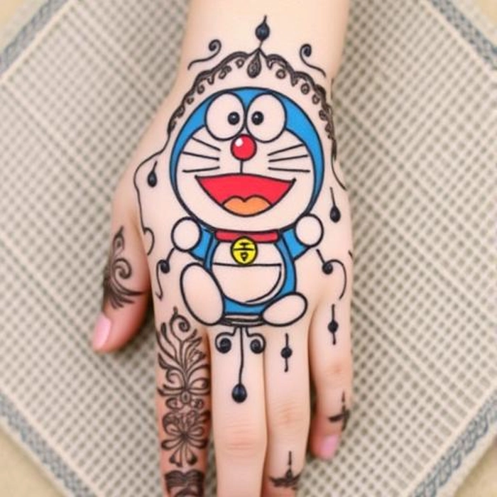 cute doraemon mehndi design