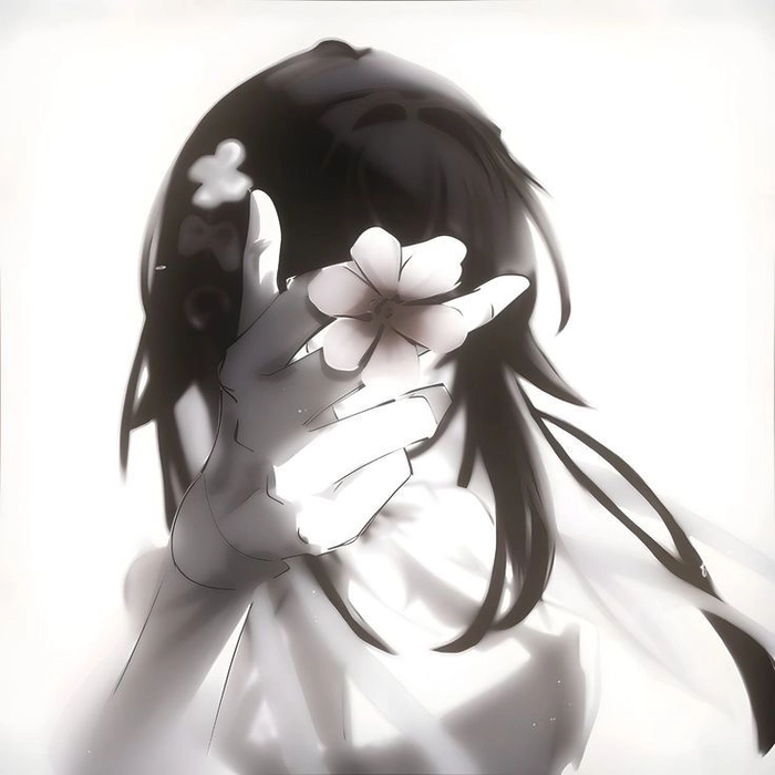cute gray anime pfp