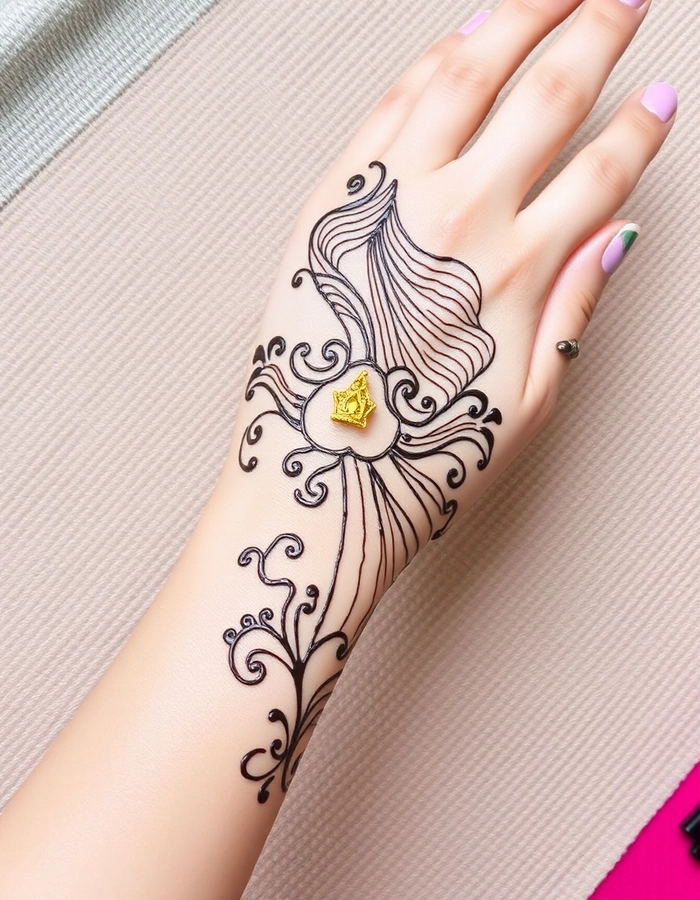 cute princess mehndi design