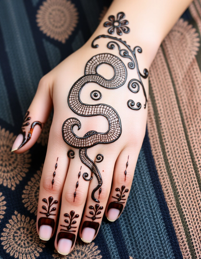 design mehndi snake