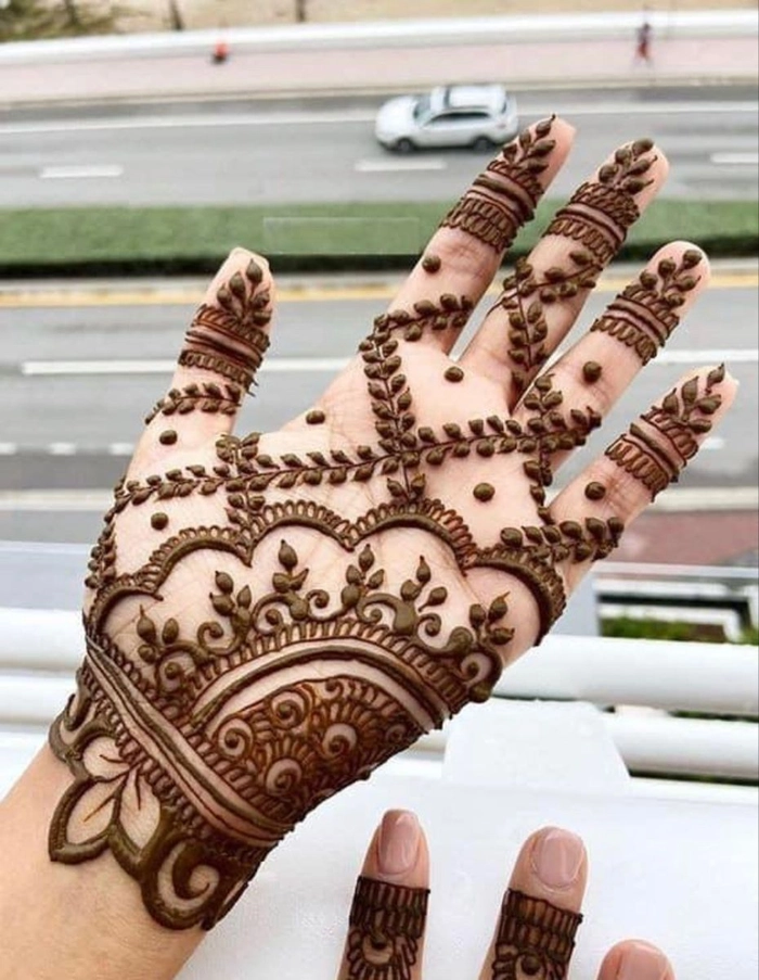 different types of checks mehndi design