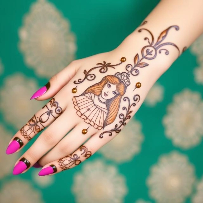 disney princess mehndi design