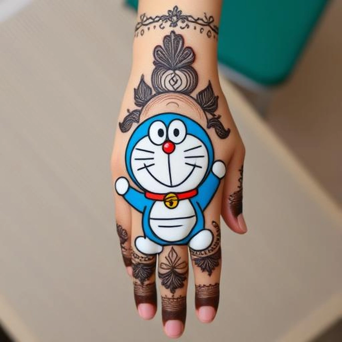 doraemon cute mehndi design