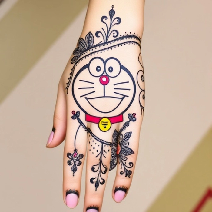 doraemon design mehndi