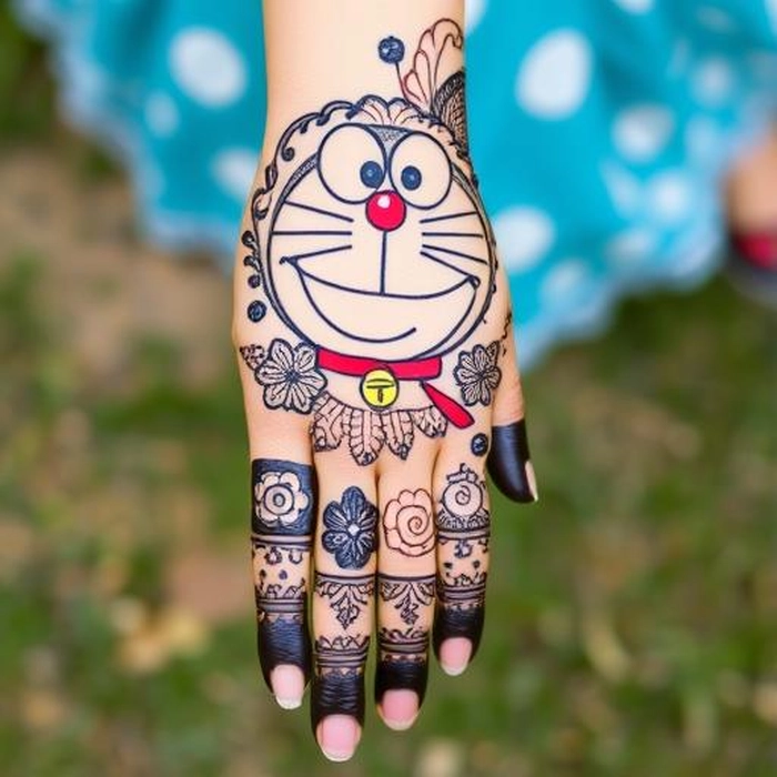 doraemon mehndi design easy