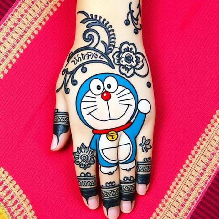 doraemon mehndi design simple and beautiful
