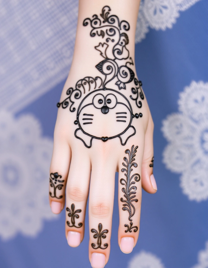 doraemon mehndi design simple