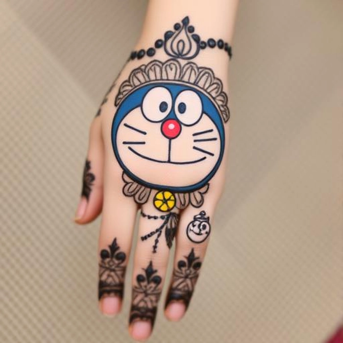 doraemon shinchan mehndi design