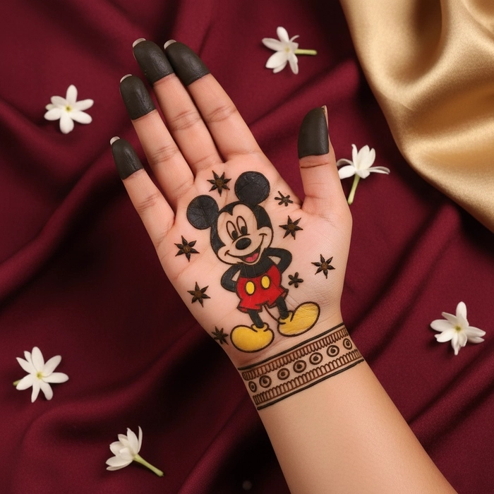 easy mickey mouse mehndi designs