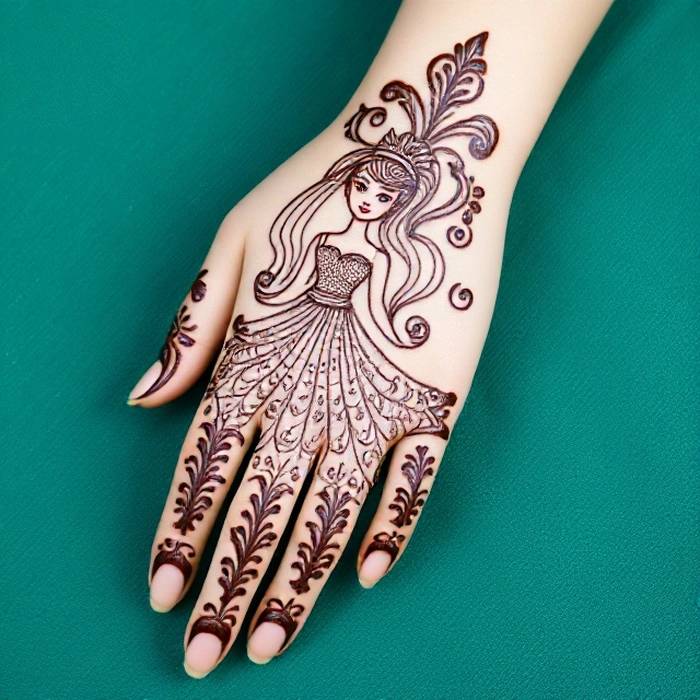 easy princess mehndi designs