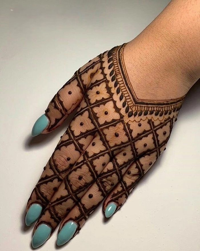easy simple back checks mehndi design
