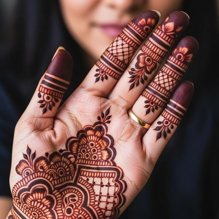 easy ungli mehndi design
