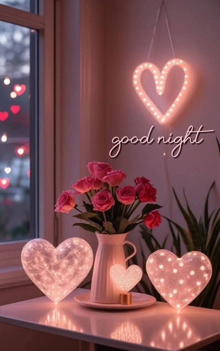 flowers good night images