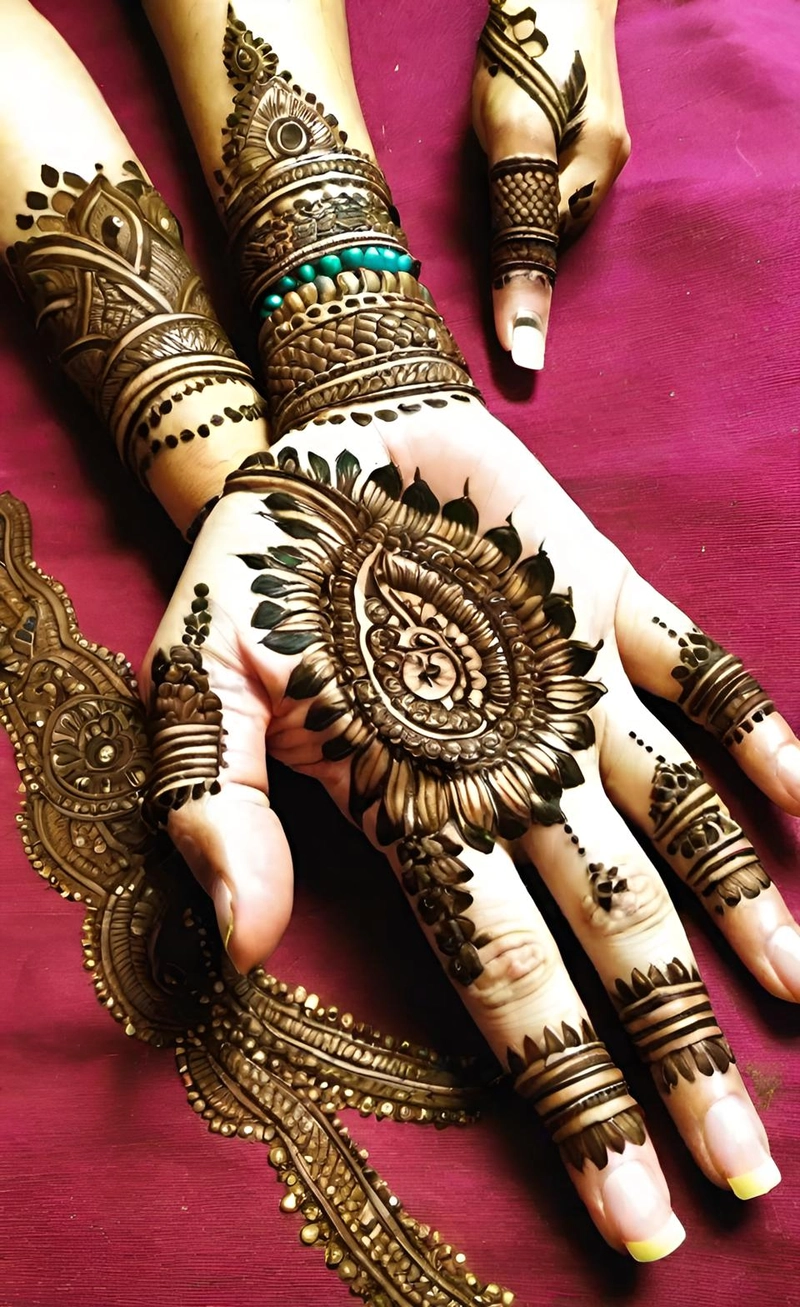 full mehndi design aage ka